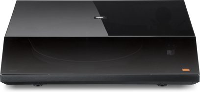 Πικάπ βινυλίου Mofi Electronics UltraDeck + UG μαύρο με κλειστό φιμέ καπάκι, πρόσοψης ხედা