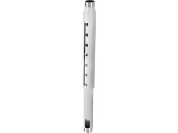 Chief CMS-0203 beamersteun, cilindrische witte metalen buis met gladde afwerking en een rij verstelgaten aan de zijkant, vooraanzicht