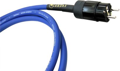 Síťový napájecí kabel Cardas Clear Power modrý, silný plášť s černou evropskou zástrčkou