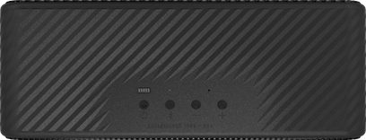 Boxă wireless conectată Klipsch Detroit văzută din față, cu grilă metalică striată, butoane și indicatoare luminoase