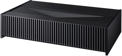 Sony VPL-VZ1000ES sort videoprojektor, set forfra, aflang rektangulær form, sort gitter på forsiden