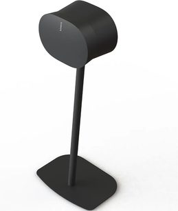 Sort Mountson højttalerfod til Sonos Era 300, slank form, rektangulær base, tynd stamme, udvidet top
