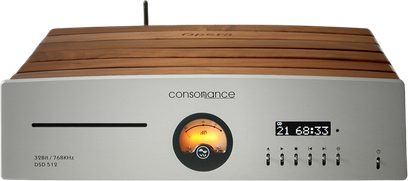 CD Player Consonance CDS 8 καρυδιά, μπροστινή όψη με πορτοκαλί ψηφιακή οθόνη, κουμπιά και σχισμή CD, ξύλινο ανοιχτόχρωμο περίβλημα