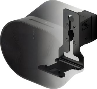 Flexson ERA 300 sort vægbeslag til Sonos Era 300-højttaler, justerbart metalbeslag set fra siden