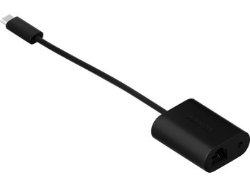 Кабель USB Sonos, адаптер з кількома роз'ємами, чорний, вид зверху, з одного кінця роз'єм USB-C, з іншого — USB-A