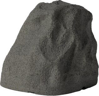 Russound 5R82mk2-W udendørshøjttaler i granitfinish, tekstureret grå klippeform set forfra երեք