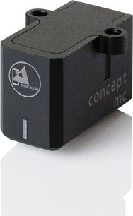 Giradischi hi-fi ClearAudio Pack Concept Edition MC 2024, vista prospettica, chassis nero, logo e testo incisi