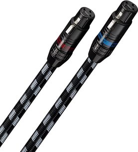 Due cavi audio XLR neri Real Cable Chenonceau da 1 metro con connettori XLR maschio e femmina alle estremità