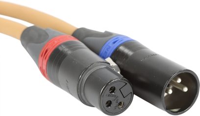 Van den Hul The Second XLR cavo XLR beige, connettori neri opachi con anelli rosso e blu, maschio e femmina