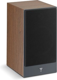 Knihovní reproduktor Focal Theva N°1 v provedení Dark wood, pohled zepředu, tmavá skříň a černý přední panel