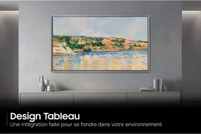 Samsung TQ677S99H TV 2026 i vægkunststil med malet landskab og tynd grå ramme