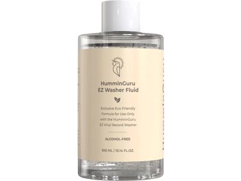 Rensevæske til vinyl HumminGuru EZ Washer 300 ml, gennemsigtig flaske med beige etiket og hvidt låg