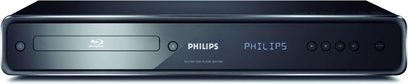 Philips BDP7200 Blu-ray-afspiller, set forfra, sort farve, knapper og display på forsiden