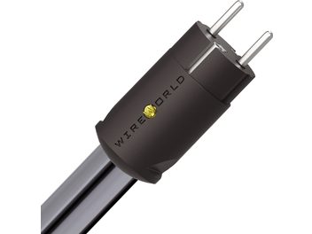 Cablu de alimentare electrică Silver Electra 10 Power 2m, conector cilindric negru, logo auriu, două pini metalici, înveliș neted