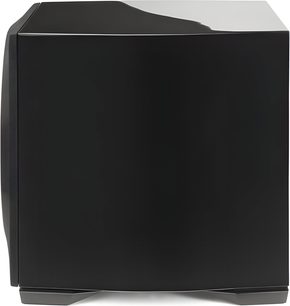 Cassa acustica Paradigm Defiance S10 nero lucido, vista laterale, cabinet rettangolare su piedi, griglia laterale