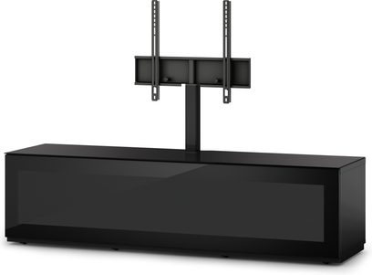 Sonorous Studio STA161I-BLK-BLK high-gloss black TV cabinet, with open base and shelf support