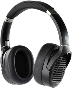 Audeze LCD-1 sorte hovedtelefoner, polstret hovedbøjle, store ovale ørepuder i læder, metalgitter på siderne