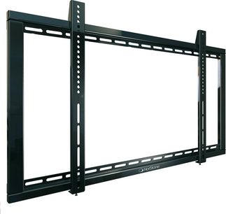 Vægbeslag til TV Norstone Mount Walm 4070 i mat sort metal, minimalistisk design med lodrette stolper og vandret tværstang, set forfra på hvid baggrund