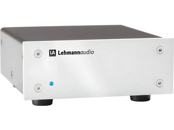Фонокоректор Lehmann Audio Black Cube SE II сребрист, правоъгълен метален корпус, преден панел със син светодиод