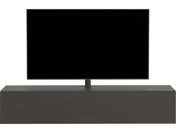 Mobile audio-video Spectral Core 30 grigio antracite, frontale liscio senza maniglie e televisore su supporto centrale