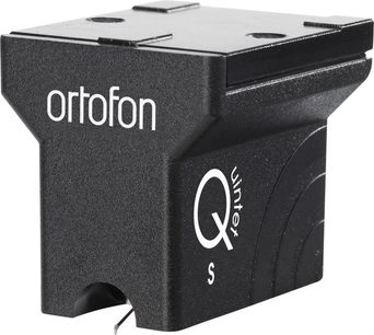 Cellule platina Ortofon MC Quintet Black S, černý matný obdélníkový kryt, bílé logo a nápisy