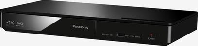 Panasonic DMP-BDT180EF sort 4K Blu-ray-afspiller, set forfra, i vandret position