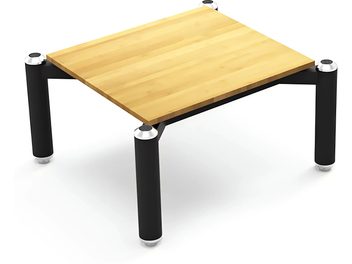 Norstone Design Spider III bambuhylla, extra hylla, svart struktur, rektangulär bambuskiva, 4 cylindriska ben