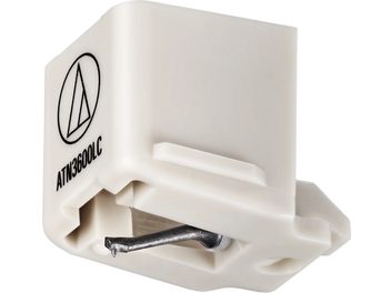 Diamant de lectură Audio Technica ATN3600LC pentru pick-up, suport alb vedere laterală