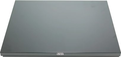 HI-FI elektronik için titreşim sönümleyici SSC Solobase siyah, üstten görünüm, dikdörtgen şekil, mat siyah yüzey
