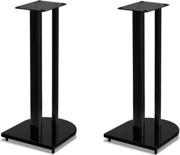 To højttalersøjler De Conti TRIO-N60 i mat sort metal, firkantet base, parallelle standere