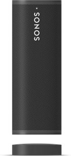 Sort Sonos-strømkabel til Sonos Roam trådløs oplader, set forfra, metalgitter
