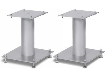 Due diffusori da pavimento Norstone Design Stylum S in metallo grigio satinato, forma rettangolare, vista frontale