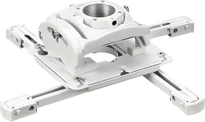 Chief RPMAU Elite witte beugel voor videoprojector met metalen structuur, verstelbare armen en geperforeerd cirkelvormig oppervlak