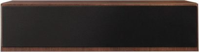 Paradigm Founder 90C centrale noce, rettangolare, allungata, legno scuro, griglia nera, vista frontale