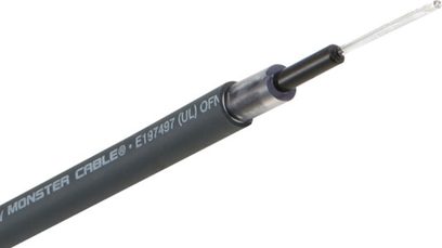 Optický digitální kabel Monster Fiber optic 400DFO 1,5 m, černý plášť, stříbrný kovový konektor na jednom konci