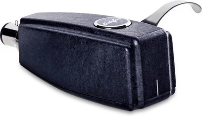Bunka pro gramofonové přenosky Ortofon SPU GTX S, černý obdélníkový kryt, stříbrné kruhové logo na horní straně, zakřivená kovová páka