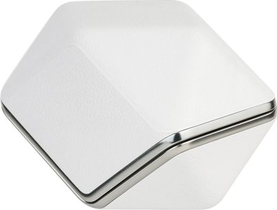 Бездротові навушники Hifiman Svanar Wireless Jr, вид під кутом, текстурований білий корпус, срібляста металева облямівка