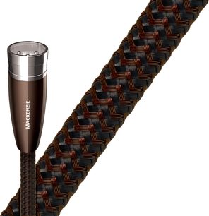 Audioquest Mackenzie XLR analog ses kablosu, 1 metre, krom kaplama XLR erkek konnektör, kahverengi ve siyah örgülü kılıf