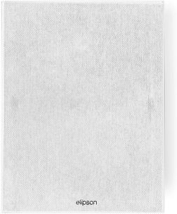 Indbygget væghøjttaler Elipson INFINITE IW8, set forfra, hvid perforeret gitter, logo nederst