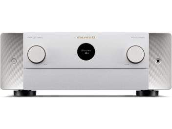 Amplificatore home theater Marantz Cinema 50 Serie 2 argento dorato, pannello frontale con display rotondo centrale e due manopole
