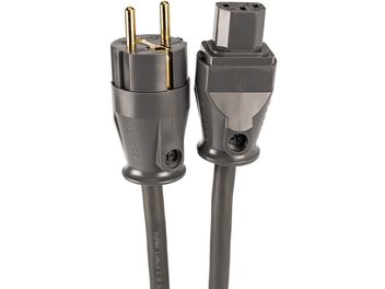 Two gray metal male electrical plugs, with cylindrical bodies and gold-plated connectors, on a white background