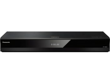 Panasonic DP-UB820 4K Blu-ray-Player, schwarz, Frontansicht, digitale Anzeige "0:00.00" auf integriertem Display