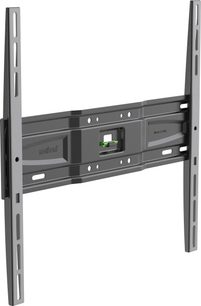 Support TV mural Meliconi GS S400 Plus en métal gris foncé, vue de face, avec 2 bras verticaux et une barre horizontale