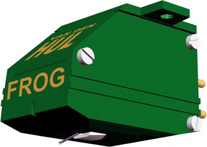 Van den Hul The FROG vinylpladespiller-element, mørkegrøn, kantet form, lige arm, hvid nåle
