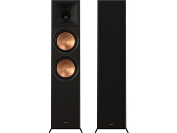 Due casse a colonna Klipsch RP-8060FA II ebony edizione 2022, nero opaco, woofer in rame, affiancate