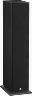 Enceinte colonne Triangle Borea BR07 noir, vue de face, forme rectangulaire verticale, bois noir mat, base rectangulaire