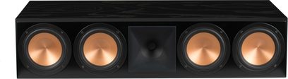 Klipsch RC-64 III sort central højttaler, 4 kobber højttalere og diskanthøjttaler, rektangulært træ kabinet
