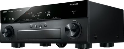 Yamaha RX-A840 sort audio/video-forstærker, frontpanel med display, knapper og drejeknapper til justering