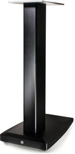 Pied per diffusore Gold Note A3 EVO II nero, colonna rettangolare su base larga con ripiano superiore bianco