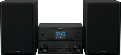 Sort Kenwood M-9100S Hi-Fi-minianlæg med central farveskærm og to matchende fronthøjttalere